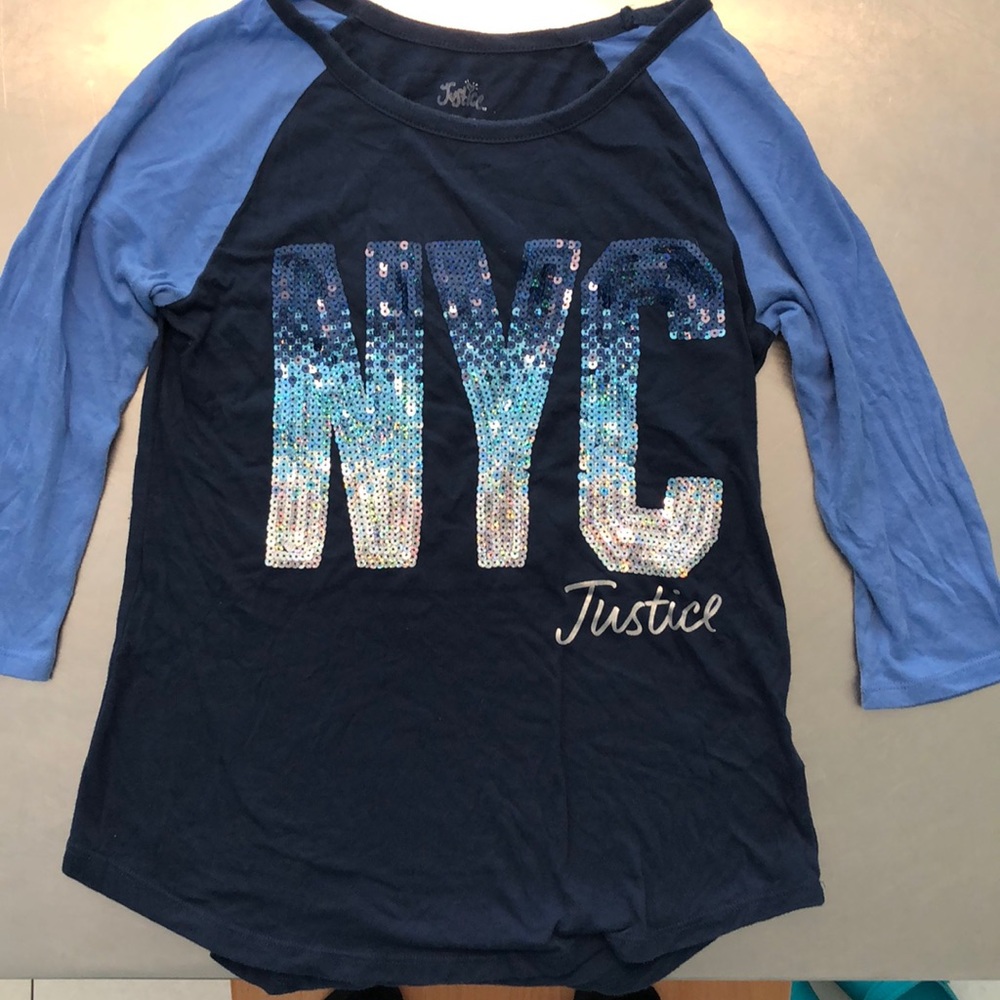 Justice sequin NYC tee